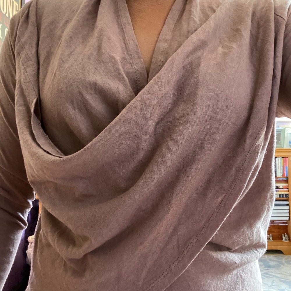 Miss Me Coyote tulip wrapped cropped  blouse